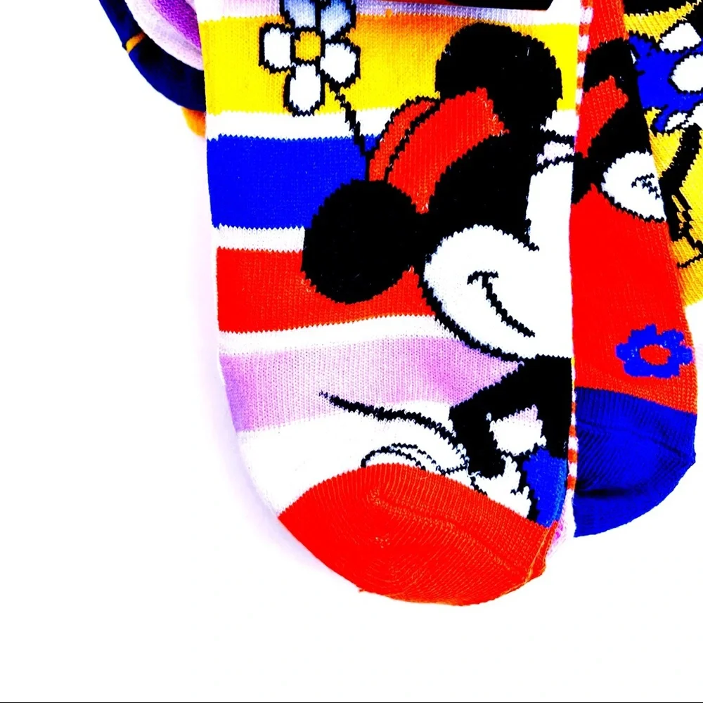 Disney Minnie Mouse Womens No Show Socks Flowers Sun Floral Colorful Fun Gift